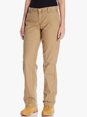 Carhartt Women’s Rugged Loose Fit Canvas Jeans - Tan size 14x30
